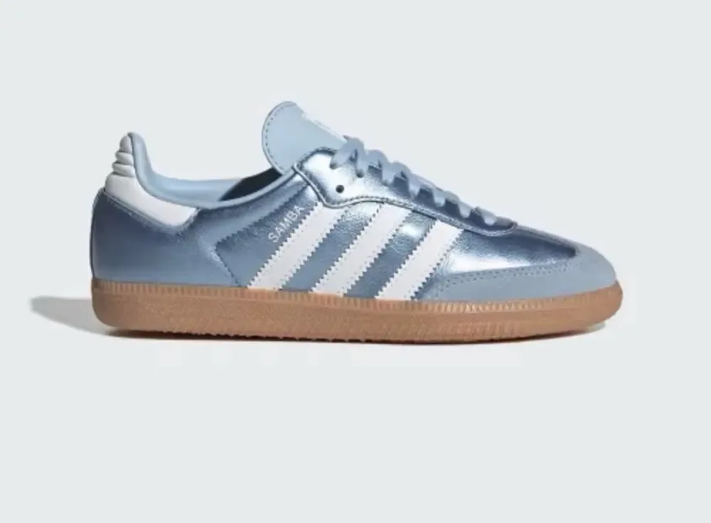 Adidas Samba OG Clear Sky Blue Youth Size 6 Women’s 7 Metallic BRAND NEW